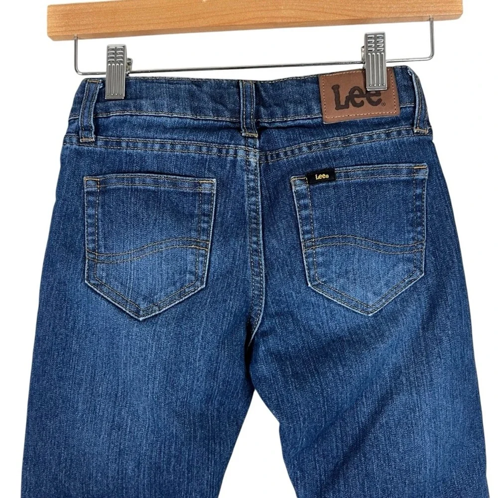 Lee Tapered Jeans Boys 8 Dark Wash Slim Fit Stretch Classic Denim Everyday Basic